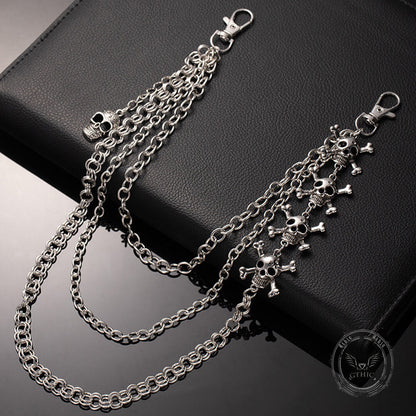 Punk Cross Skull Multilayer Alloy Pants Chain