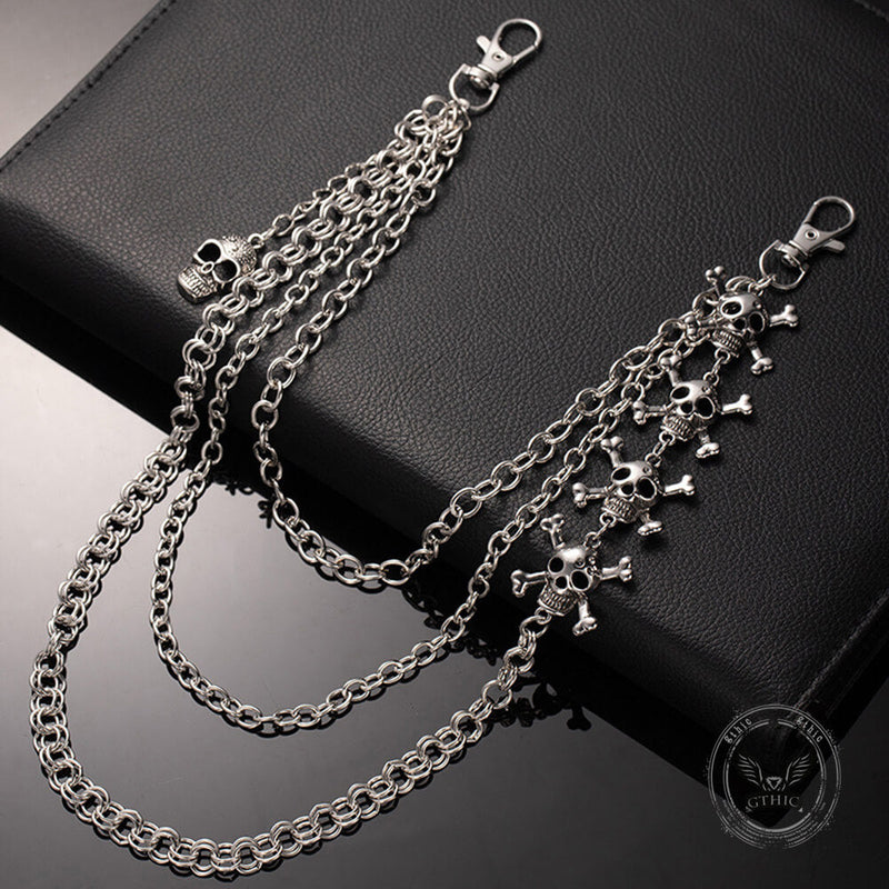 Punk Cross Skull Multilayer Alloy Pants Chain
