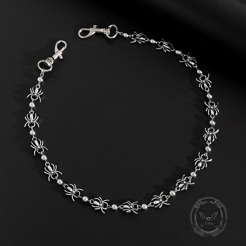 Punk Dark Spider Alloy Biker Pants Chain