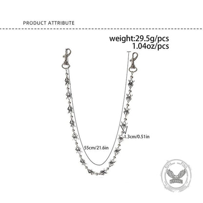 Punk Dark Spider Alloy Biker Pants Chain