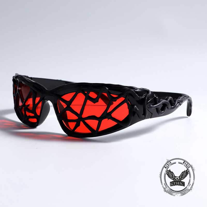 Punk Snake Pattern Drip Glue Pc Sunglasses