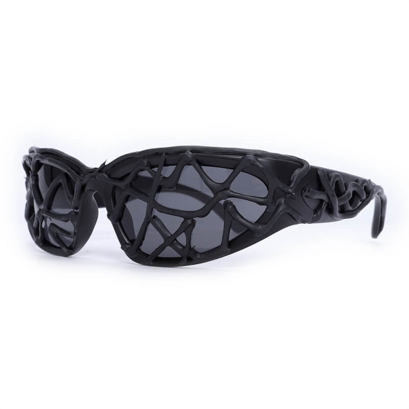 Punk Snake Pattern Drip Glue Pc Sunglasses