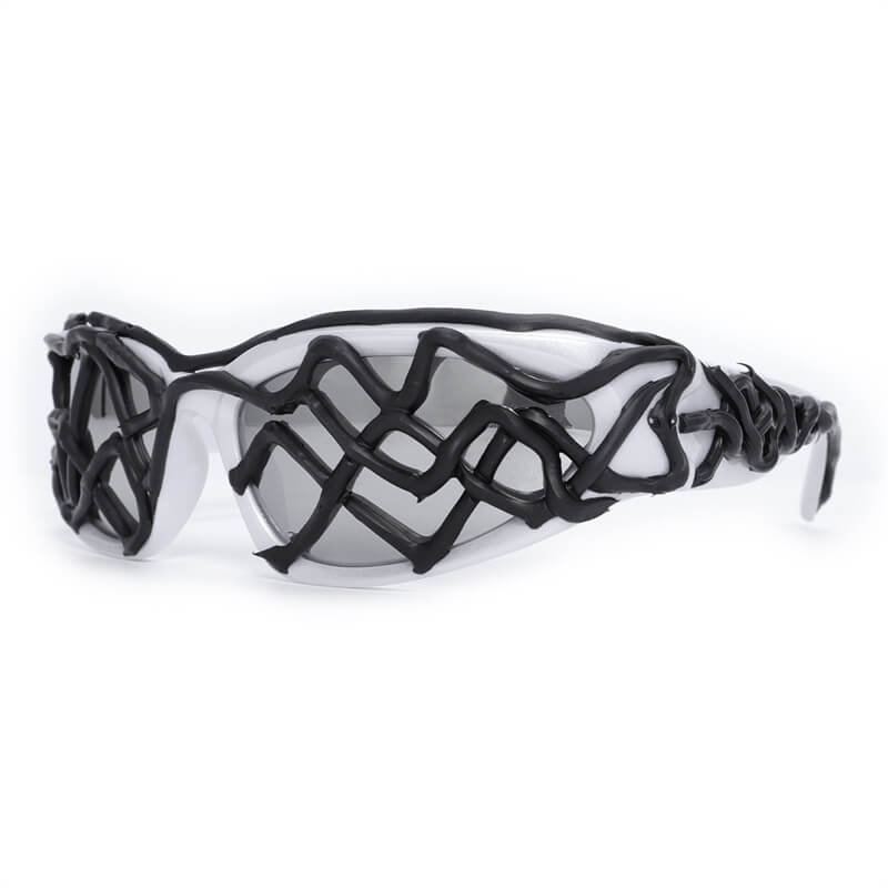 Punk Snake Pattern Drip Glue Pc Sunglasses