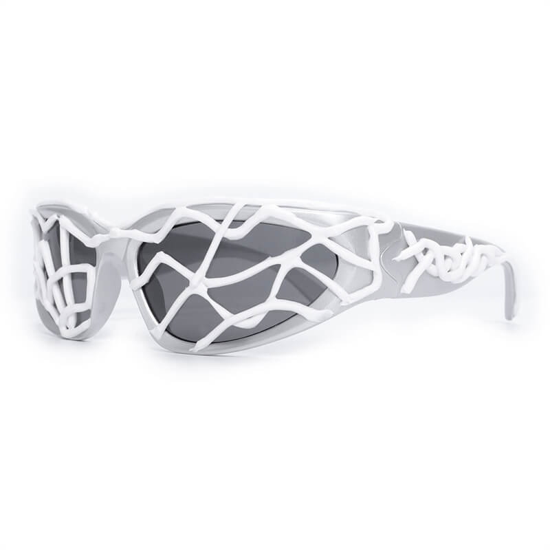 Punk Snake Pattern Drip Glue Pc Sunglasses