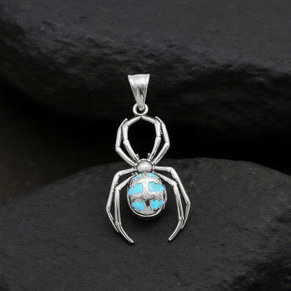 Punk Gemstone Spider Stainless Steel Animal Pendant