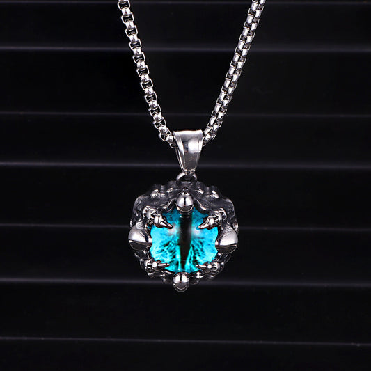 Punk Hiphop Evil Eye Stainless Steel Skull Pendant