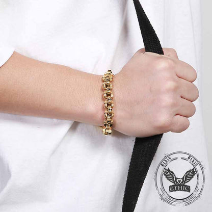 Punk Multi-skull Spliced Stainless Steel Bracelet