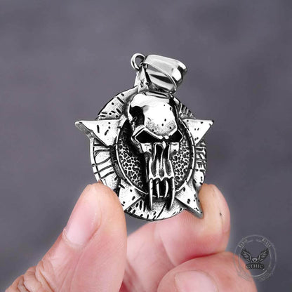 Punk Pentagram Skull Stainless Steel Pendant