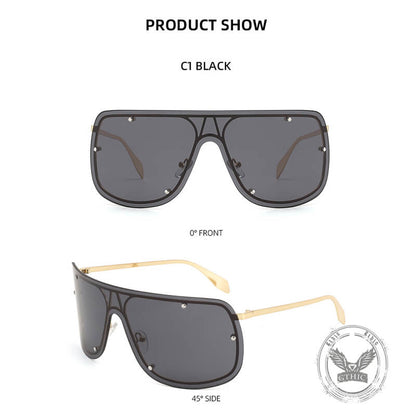 Punk Rivet Large Frame Metal Rimless Pc Sunglasses