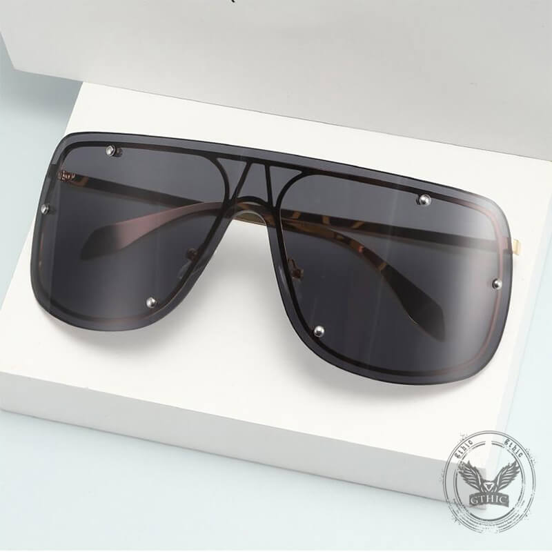 Punk Rivet Large Frame Metal Rimless Pc Sunglasses