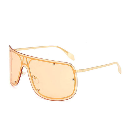 Punk Rivet Large Frame Metal Rimless Pc Sunglasses