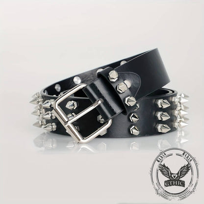 Punk Rock Spiked Rivet Handmade Pu Leather Belt