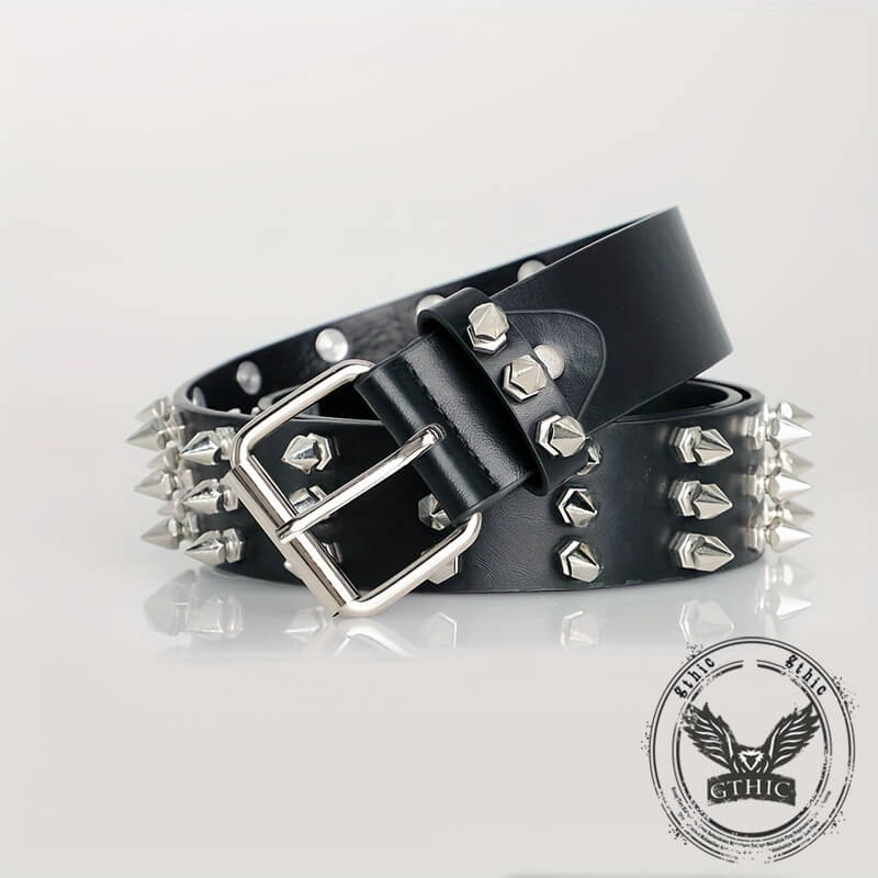 Punk Rock Spiked Rivet Handmade Pu Leather Belt