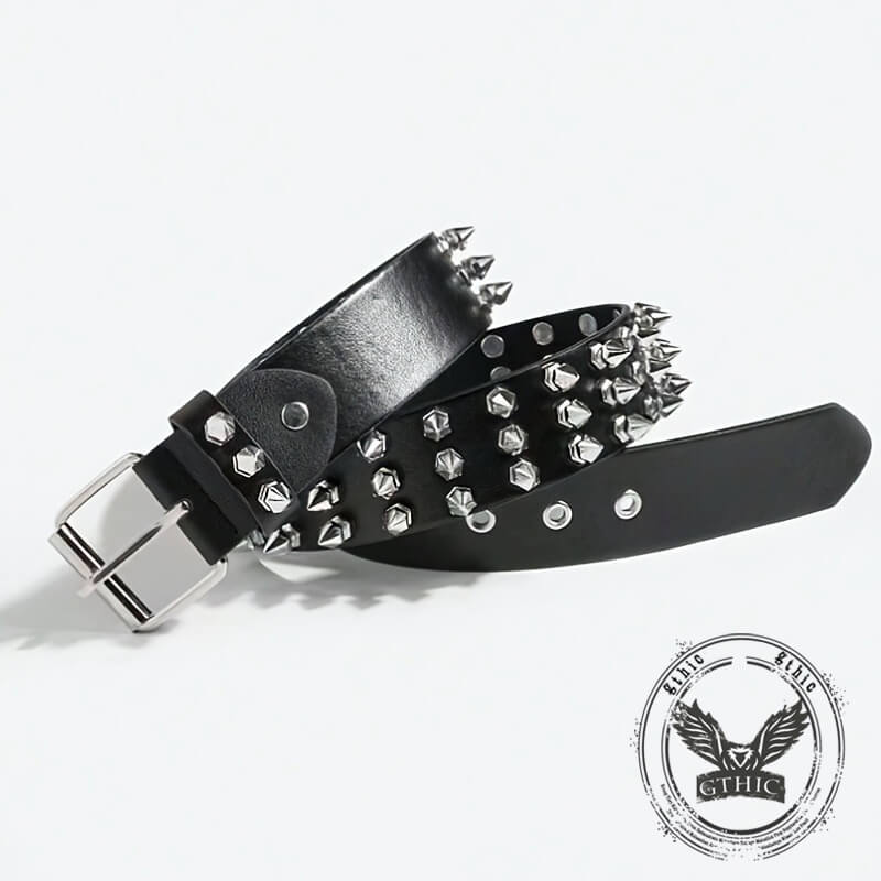Punk Rock Spiked Rivet Handmade Pu Leather Belt