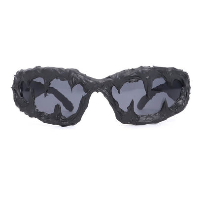 Punk Sharp Teeth Design Drip Glue Pc Sunglasses
