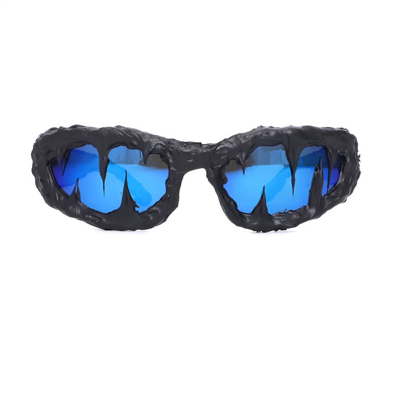Punk Sharp Teeth Design Drip Glue Pc Sunglasses