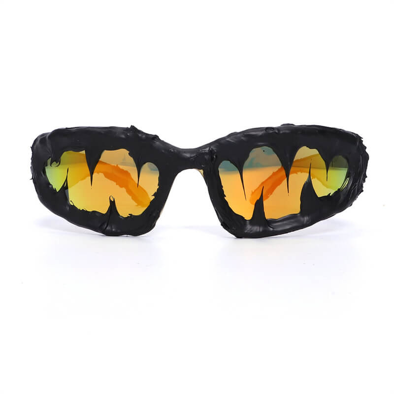 Punk Sharp Teeth Design Drip Glue Pc Sunglasses