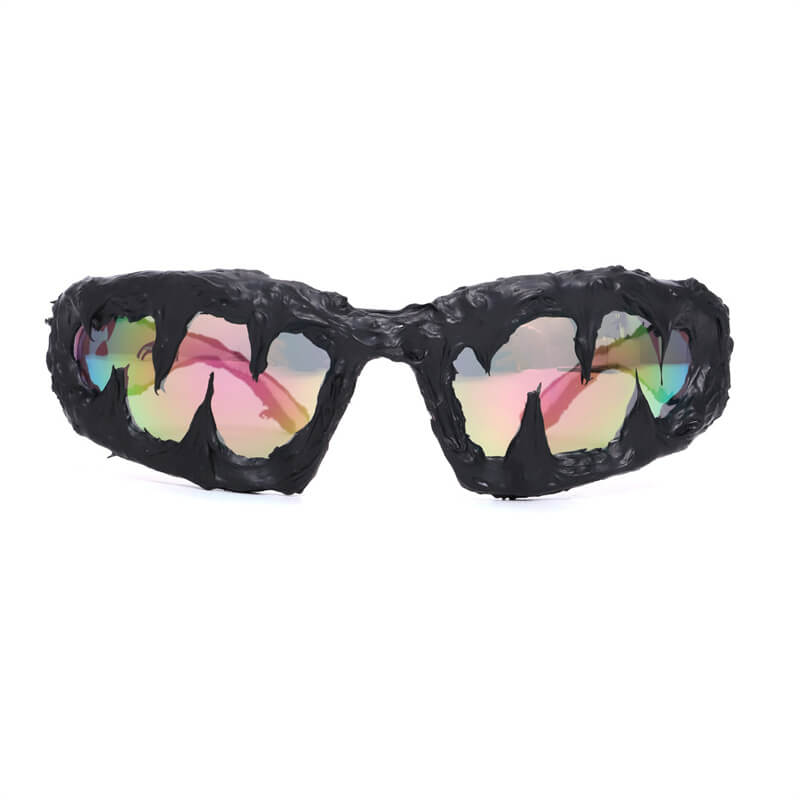 Punk Sharp Teeth Design Drip Glue Pc Sunglasses