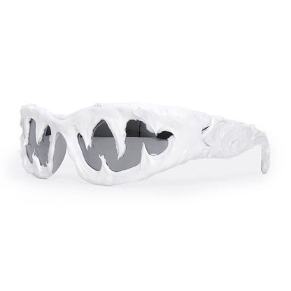 Punk Sharp Teeth Design Drip Glue Pc Sunglasses