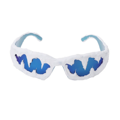 Punk Sharp Teeth Design Drip Glue Pc Sunglasses