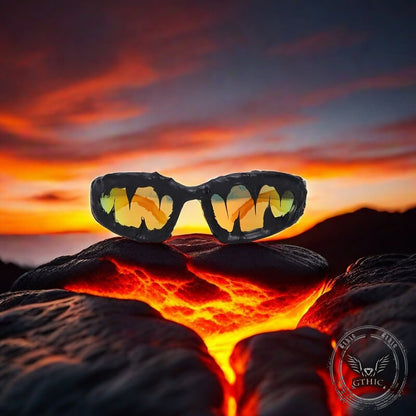 Punk Sharp Teeth Design Drip Glue Pc Sunglasses