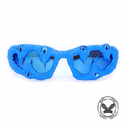 Punk Sharp Teeth Eyeballs Drip Glue Pc Sunglasses