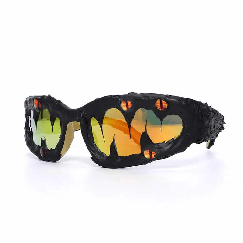 Punk Sharp Teeth Eyeballs Drip Glue Pc Sunglasses