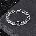 Punk Skull Head Cuban Link Stainless Steel Bracelet