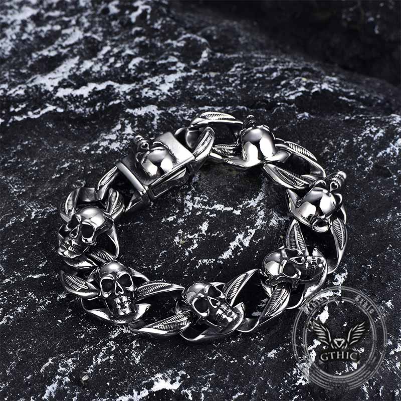 Punk Skull Head Stainless Steel Hip-hop Bracelet