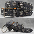 Punk Spider Rivet Snake Pattern Pu Leather Belt