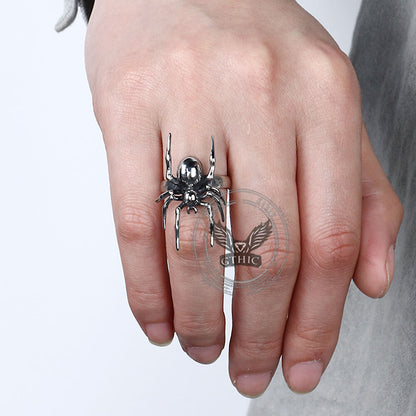 Punk Spider Stainless Steel Animal Ring