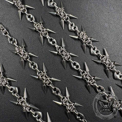 Punk Spiked Stainless Steel Choker Clavicle Necklace