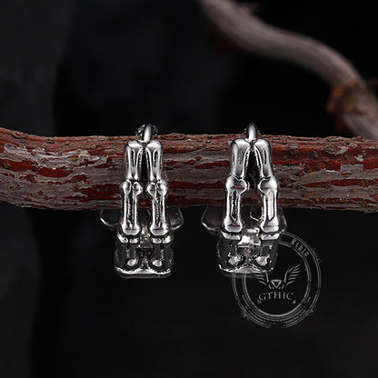 Punk Street Scorpion Stainless Steel Skull Hoop Earrings