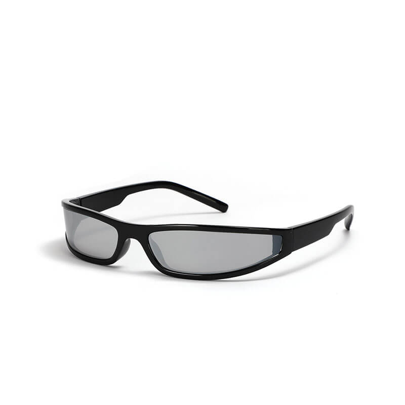 Punk Y2k Narrow Frame Colorful Uv-proof Pc Sunglasses