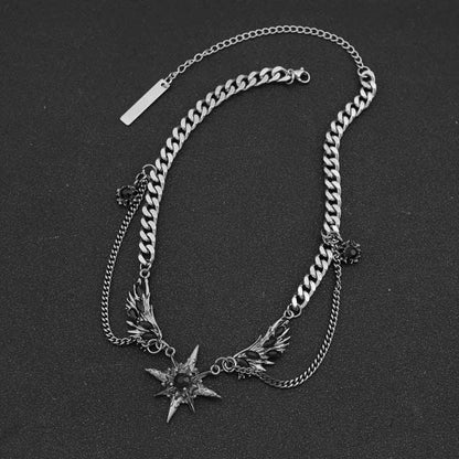 Punk Y2k Wings Star Stainless Steel Clavicle Chain