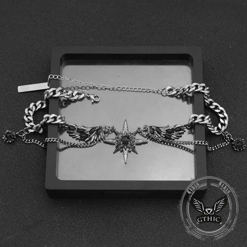 Punk Y2k Wings Star Stainless Steel Clavicle Chain