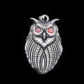 Red Gem Owl Eyes Pendant