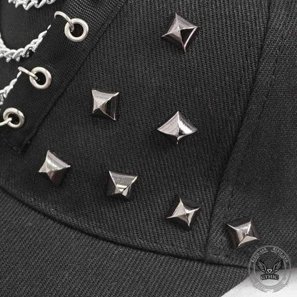 Red Devil Horns Studded Cap