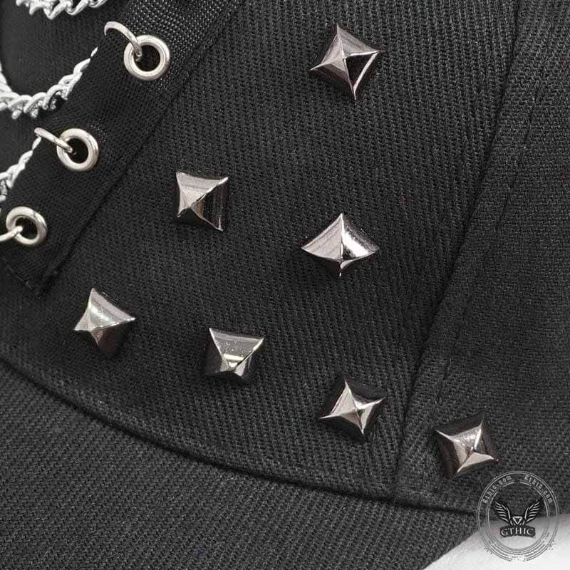 Red Devil Horns Studded Cap