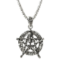 Retro Gothic Pendant Pentagram of Skeleton / Stylish Wiccan Pagan Religious Jewelry