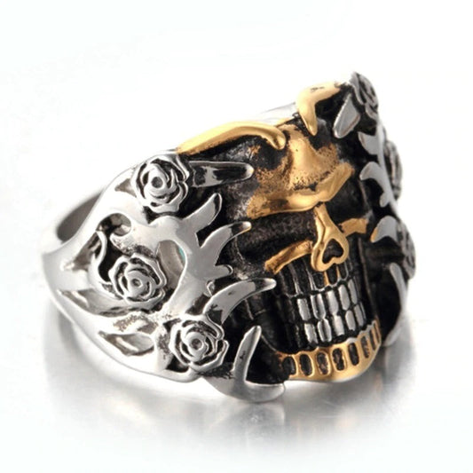 Retro Skull Double Color Ring / Punk Rock Cool Rings / Alternative Jewelry