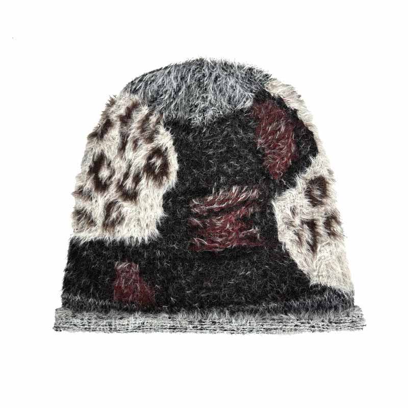 Retro All-match Colorblock Plush Beanie Hat