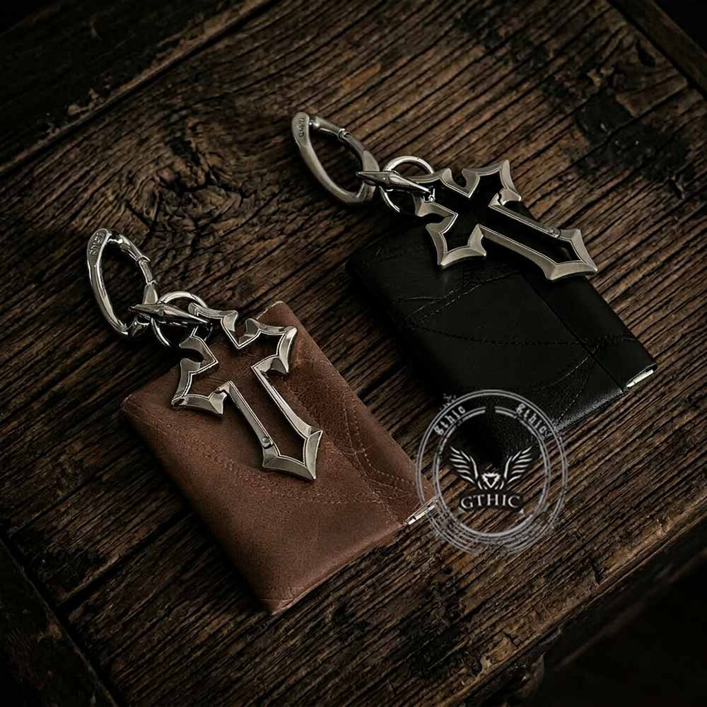 Retro Hollowed-out Cross Pu Leather Waist Wallet
