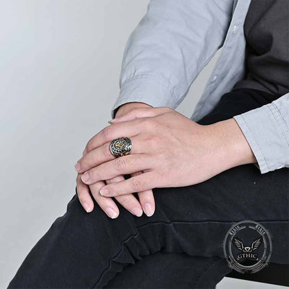 Retro Masonic Symbol Stainless Steel Ring