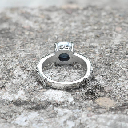 Gothic Gem-set Stainless Steel Ring