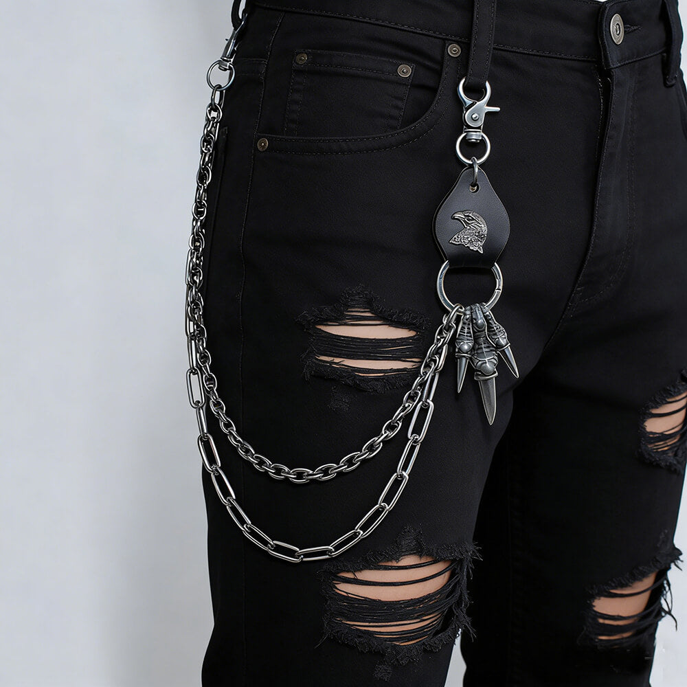 Retro Punk Eagle Claw Double-layer Alloy Pants Chain
