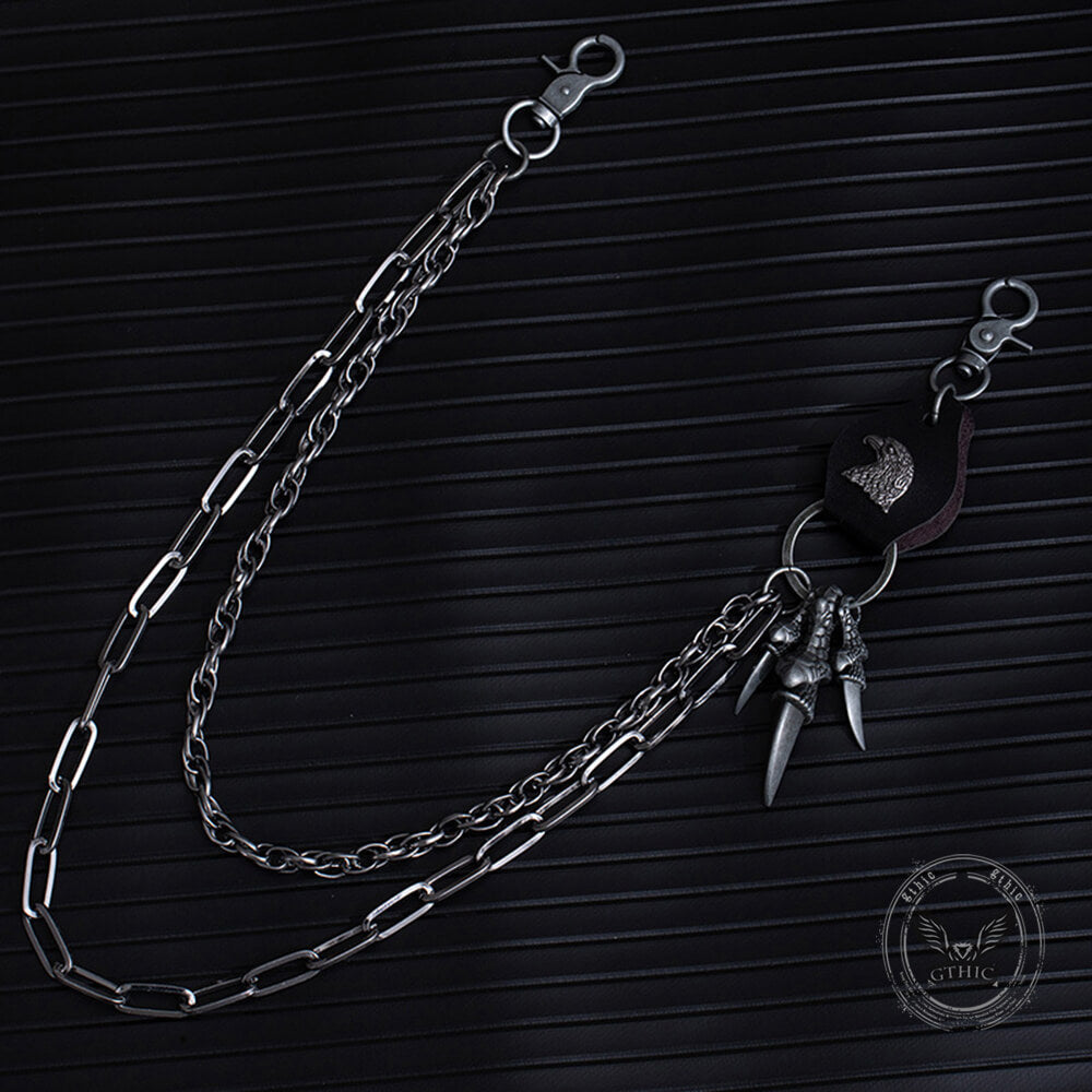 Retro Punk Eagle Claw Double-layer Alloy Pants Chain