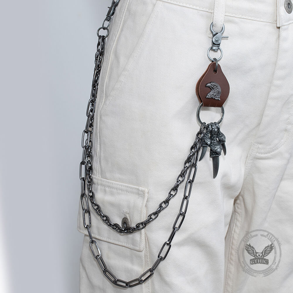 Retro Punk Eagle Claw Double-layer Alloy Pants Chain