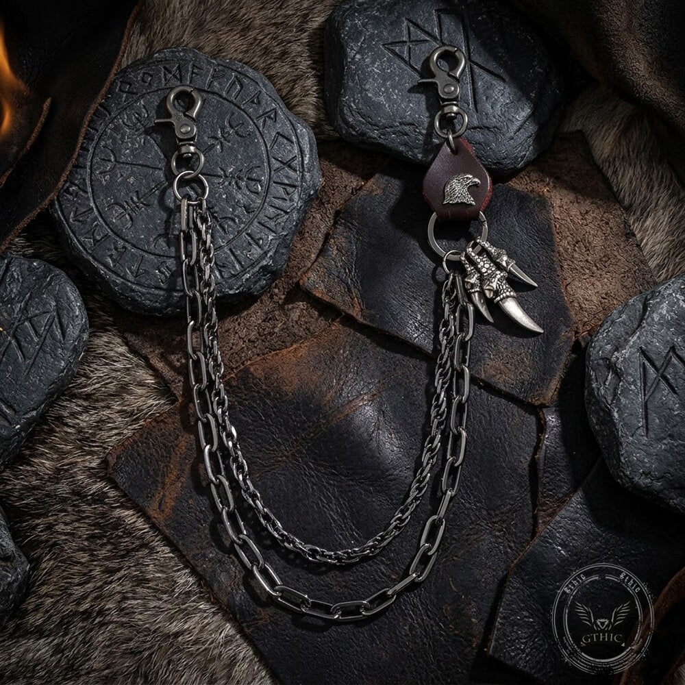 Retro Punk Eagle Claw Double-layer Alloy Pants Chain
