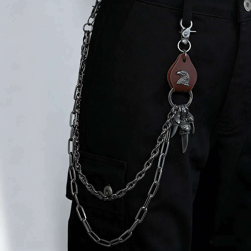 Retro Punk Eagle Claw Double-layer Alloy Pants Chain